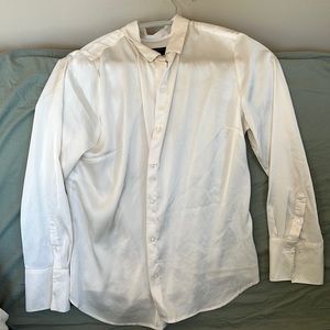 Silky blouse, white/cream colored, size L, Banana Republic.